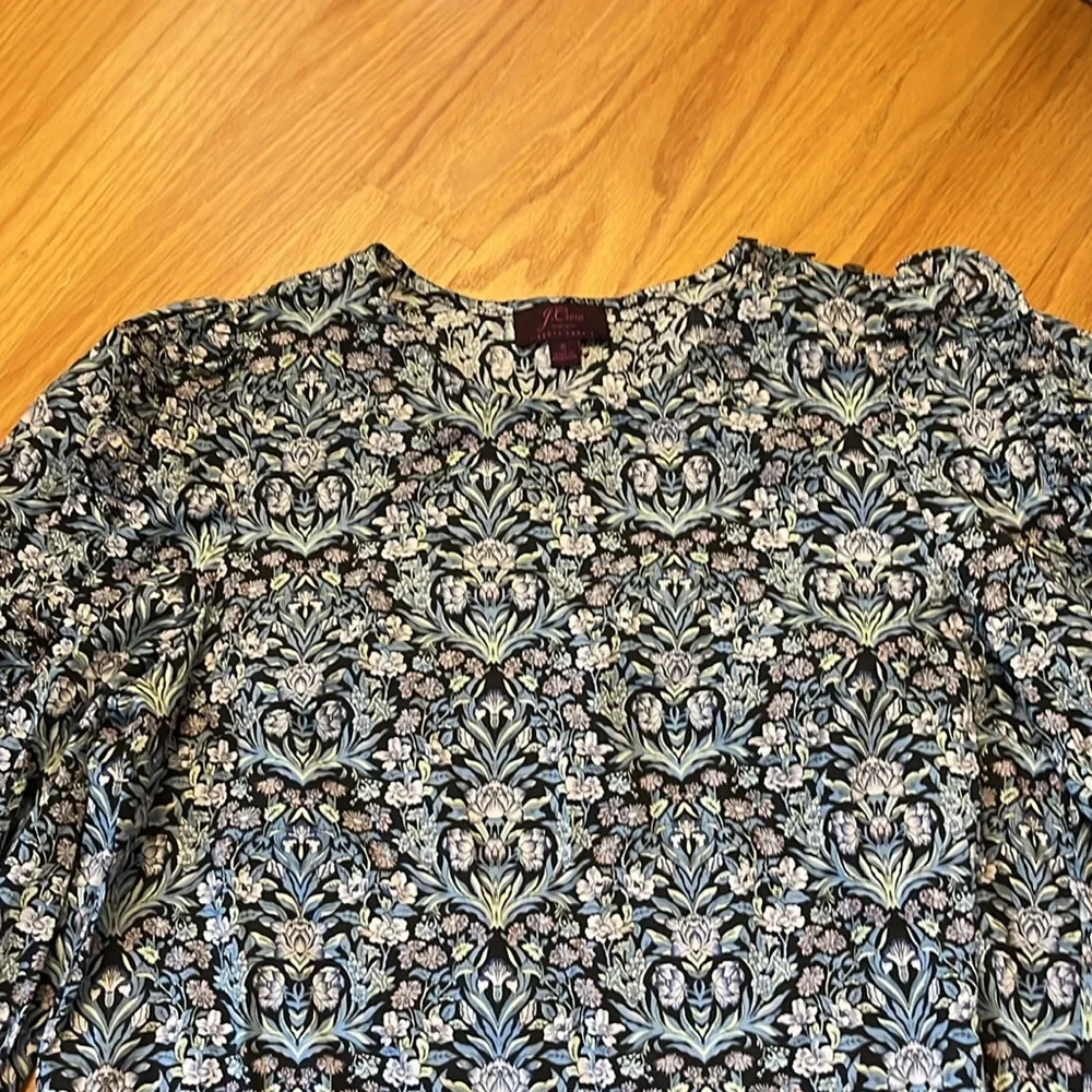 J.Crew Liberty Sambourne Ruffle Floral Puff sleeves Cotton Blouse size S